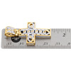 10K Yellow Gold Diamond 3D Cuban Designer Cross Pendant Medium Charm 0.63 CT.