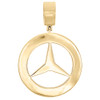 Men's 10K Yellow Gold Mercedes Medallion Real Diamond Pendant Pave Charm 0.46 CT