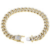 10K Yellow Gold Diamond Box Clasp Lock Miami Cuban Link Bracelet 10mm | 1.35 CT.