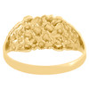 Anillo para meñique estilo mineral de pepita de oro amarillo real de 10 quilates, banda elegante personalizada de 10,5 mm