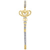 10K Yellow Gold Diamond Scepter King Cane Pendant Mens Pave Charm 2.6" | 1/2 CT.