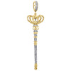 10K Yellow Gold Diamond Scepter King Cane Pendant Mens Pave Charm 2.6" | 1/2 CT.