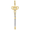 10K Yellow Gold Diamond Scepter King Cane Pendant Mens Pave Charm 2.6" | 1/2 CT.