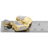 10K Yellow Gold Diamond $100 Dollar Money Roll Pendant Charm 1.55" | 0.59 CT.