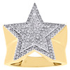 10K Yellow Gold Genuine Diamond Super Star Statement Pinky Ring 22mm Band 1/2 CT