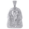 Diamond Egyptian Pharaoh King Tut Mens Pendant 925 Sterling Silver Charm 0.70 Ct