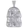 Diamond Egyptian Pharaoh King Tut Mens Pendant 925 Sterling Silver Charm 0.70 Ct