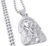 Diamond Egyptian Pharaoh King Tut Mens Pendant 925 Sterling Silver Charm 0.70 Ct
