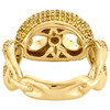 10-karätiger Gelbgold-Puff Gucci Link-Ring mit gelbem Diamant am kleinen Finger, 14 mm, ausgefallenes Band, 1,8 ct