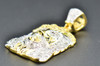 Yellow Diamond Mini Jesus Piece Face Pendant .925 Yellow Finish Charm 0.15 CT.