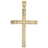 10K Yellow Gold Genuine Diamond Dome Cross Pendant 4" Large Mens Pave Charm 3 CT