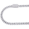 10K White Gold 8mm Diamond Miami Cuban Choker Prong Chain 18" Necklace 10.15 CT.