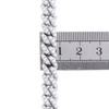 10K White Gold 8mm Diamond Miami Cuban Choker Prong Chain 18" Necklace 10.15 CT.