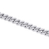 10K White Gold 8mm Diamond Miami Cuban Choker Prong Chain 18" Necklace 10.15 CT.