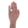 10K White Gold Round Diamond Star Shape Frame Pinky Ring 24mm Mens Band 1.70 CT.