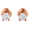 14K Rose Gold Round Cut Diamond Solitaire Studs 4 Prong Basket Earrings 1/2 CT.