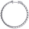 10K White Gold Diamond One Row Bezel Set 1.55" Hoops Huggie Earrings 1.50 CT.