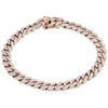 10K Rose Gold 8.50mm Solid Miami Cuban Link 9" Genuine Diamond Bracelet 3.16 CT.