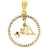 Circle Love Diamond Pendant 10k Yellow Gold Round Charm 1/4 CT.