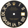 Cadran romain en diamant météorite noir pour s'adapter à Rolex datejust 36 mm à réglage rapide 3/4 ct.