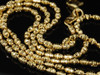 10K Yellow Gold Diamond Cut Bead Rice Chain 2mm Italian Necklace 20 Inches