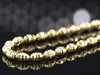 10K Yellow Gold Diamond Cut Bead Rice Chain 2mm Italian Necklace 20 Inches
