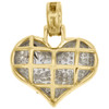 10K Yellow Gold Diamond Dome Heart w/ Lightning Bolt Pendant 0.75" Charm 0.28 CT