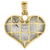 10K Yellow Gold Diamond Dome Heart w/ Lightning Bolt Pendant 1.05" Charm 0.70 CT
