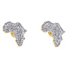 10K Yellow Gold Diamond Africa State Map Studs Screw Back Earrings 0.20 CT.