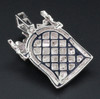 Mini Diamond Jesus Face Crown Pendant Sterling Silver Charm 0.60 Ct. w/ Chain