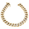 10K Yellow Gold Mens 12mm Diamond Cut Hollow Miami Cuban Bracelet Box Clasp 9"