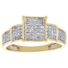 10K Yellow Gold Ladies Genuine Diamond Engagement Ring 8mm Square Head 1/3 CT.