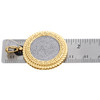 10K Yellow Gold Mens Diamond Greek Key Milgrain Medallion Pendant Charm 0.63 CT.