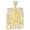 10K Yellow Gold Diamond $100 Dollar Benjamin Franklin Face 2" Pendant 0.58 CT.