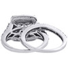 14K White Gold Diamond Tiered Halo Engagement +Wedding Rings Bridal Set 1.80 CT