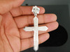 Mens Diamond Designer Cross Pendant .925 Sterling Silver Round Pave Charm 1 Ct.