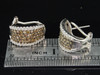 14K White Gold Genuine Brown Diamond Omega Back Earring Hoop Studs 1.51 Ct.