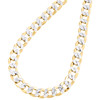 14K Yellow Gold Hollow Diamond Cut 6.50mm Curb Cuban Link Chain Necklace 22-30"