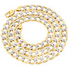 14K Yellow Gold Hollow Diamond Cut 10.75mm Curb Cuban Chain Necklace 20-28 Inch