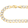 14K Yellow Gold Hollow Diamond Cut 10.75mm Curb Cuban Chain Necklace 20-28 Inch