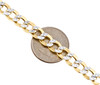 14K Yellow Gold Hollow Diamond Cut 7.75mm Curb / Cuban Link Bracelet 8 - 9 Inch