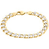 14K Yellow Gold Hollow Diamond Cut 9.50mm Curb / Cuban Link Bracelet 8 - 9 Inch