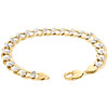 14K Yellow Gold Hollow Diamond Cut 9.50mm Curb / Cuban Link Bracelet 8 - 9 Inch