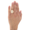 10K Yellow Gold Mens Diamond Fancy Statement Pinky Ring Square 23mm Band 1.50 CT