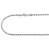 10K White Gold 2.15mm Diamond Cut Solid Rope Link Chain Shiny Necklace 16 Inch