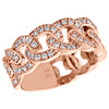 10K Rose Gold Mens Diamond Miami Cuban Link Pinky Ring 9mm Weddding Band 1.22 CT