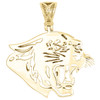 10K Yellow Gold Diamond Black Panther Head Cat Pendant 1.75" Pave Charm 1.15 CT.