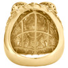 14K Yellow Gold Mens Lion Face 3D Diamond Statement Pinky Ring 27mm Band 2.75 CT