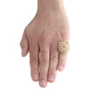 herrenring aus 14-karätigem Gelbgold mit Löwengesicht, 3D-Diamant-Statement-Ring am kleinen Finger, 27-mm-Band, 2,75 ct