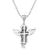 Mini Angel Diamond Pendant 10K White Gold Flying Wings Cherub Charm 0.70 CT